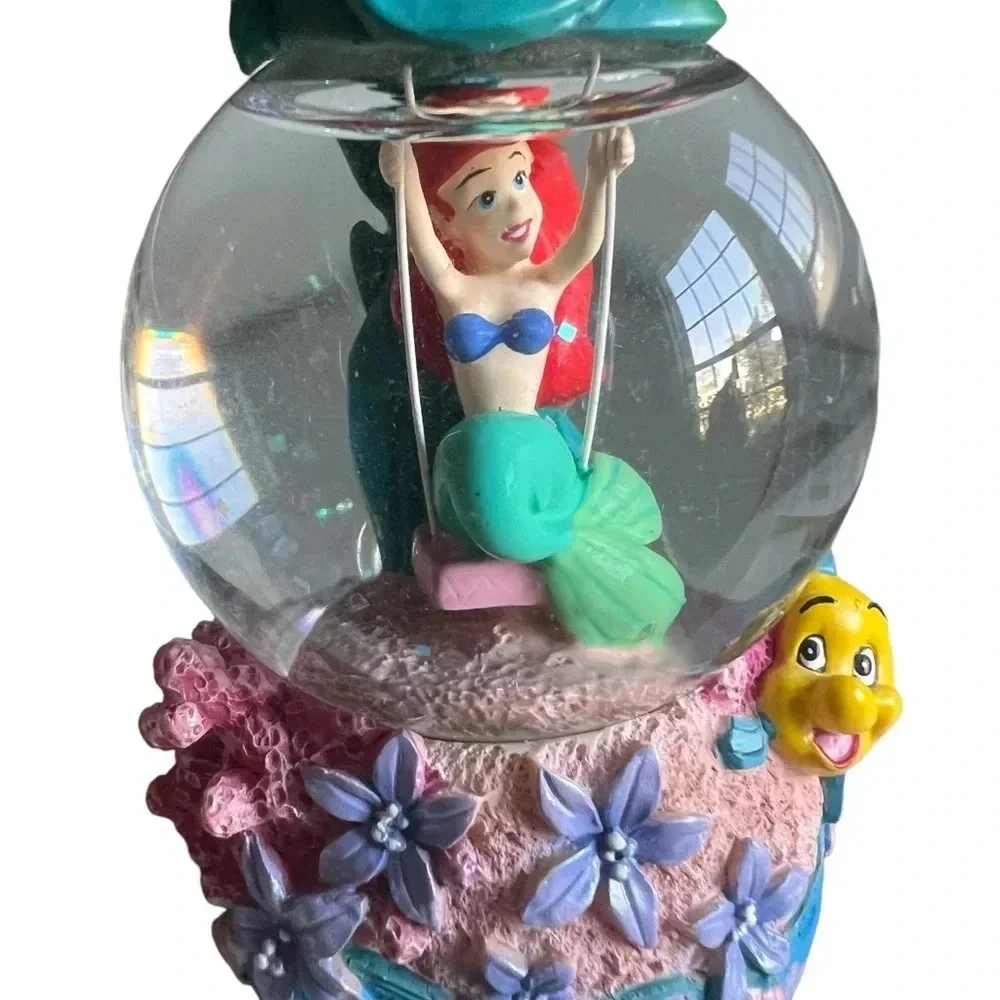 Disney Little Mermaid Ariel Swing Snowglobe Water Globe Glass Dome Figurine